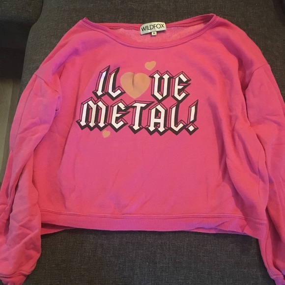 Wild fox I love metal jumper medium